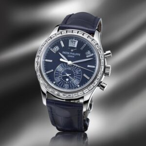Buy Patek Philippe 5961P-001 Complications Chronograph Annual Calendar Platinum Diamond Set Blue Dial