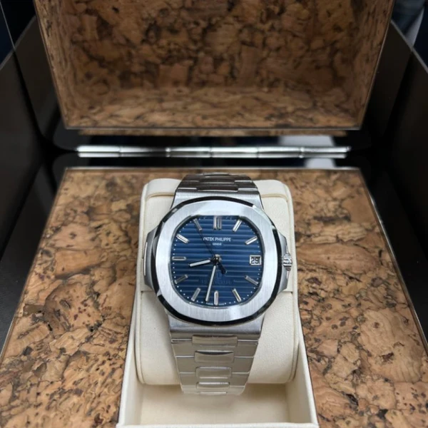 Patek Philippe Nautilus 57111P 40th Anniversary Platinum Baguette Blue Dial In Stock 1